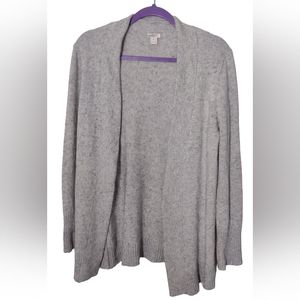 J. Crew Factory Open Cardigan Speckled Marled Grey Long Sleeve Wool Blend size M